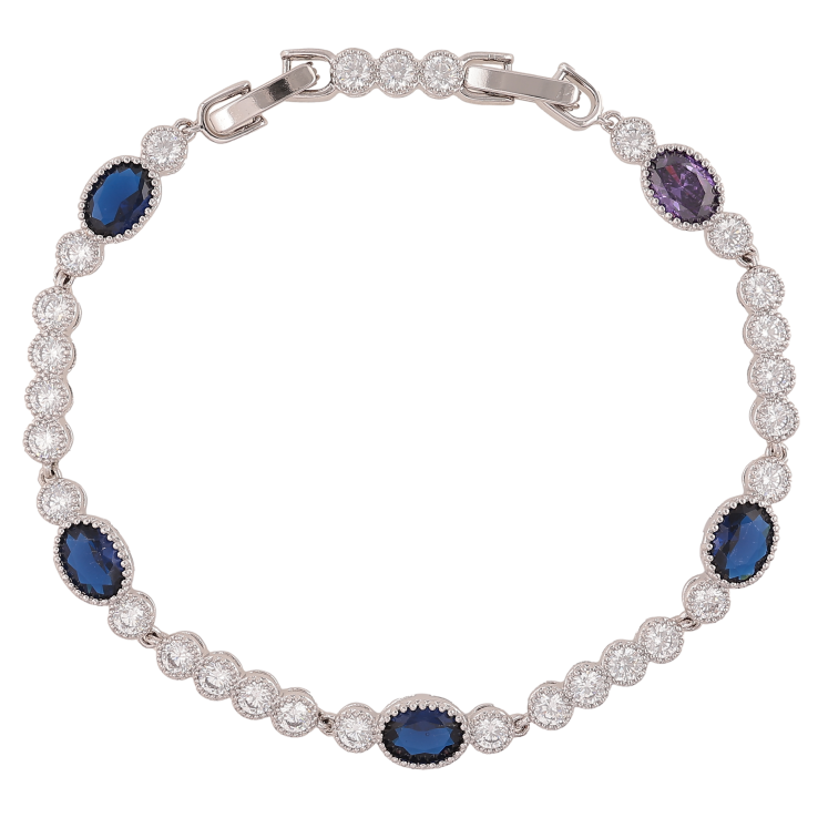 Браслет Xuping цвет Родий "Узор с синими кристаллами" длина с доп.замком 17,19.5см х 4-6мм фото №16 Браслет Xuping цвет Родий "Узор с синими кристаллами" длина с доп.замком 17,19.5см х 4-6мм фото №16