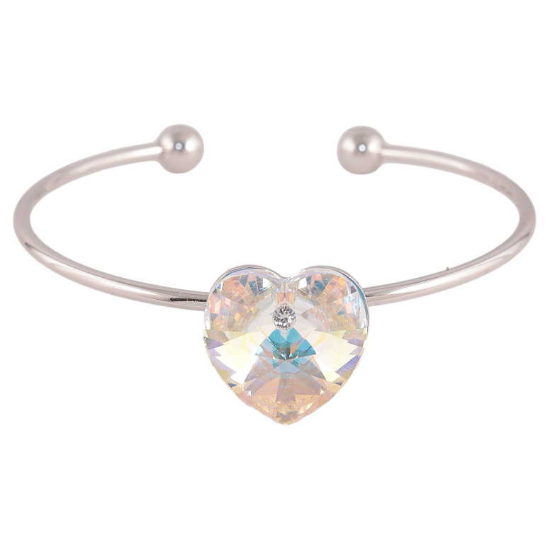 Браслет Xuping колір Родій з кр-ми Swarovski "Кристальне серце Shimmer" ø 5,7см фото №1 Браслет Xuping колір Родій з кр-ми Swarovski "Кристальне серце Shimmer" ø 5,7см фото №1