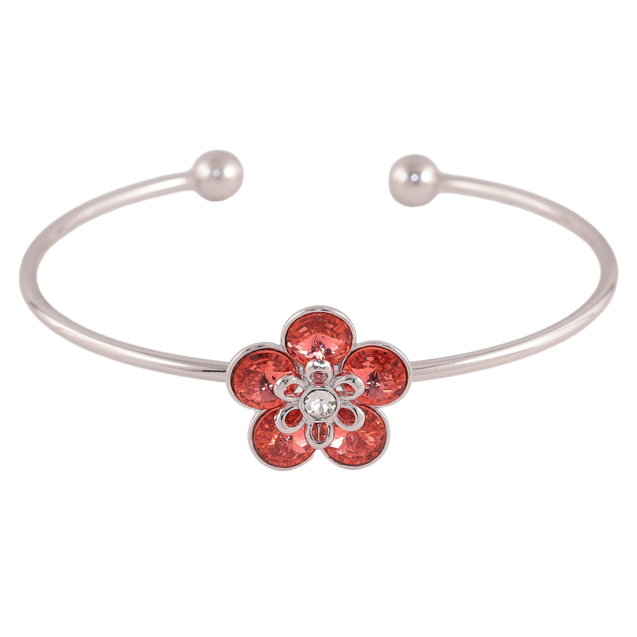 Браслет Xuping колір Родій з кр-ми Swarovski "Квітка кристали Siam" ø 5,7см фото №1 Браслет Xuping колір Родій з кр-ми Swarovski "Квітка кристали Siam" ø 5,7см фото №1
