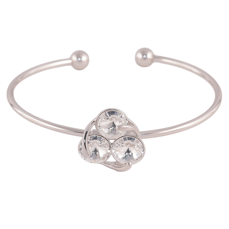 Браслет Xuping колір Родій з кр-ми Swarovski "Трініті кристали Clear" ø 5.7см фото №6