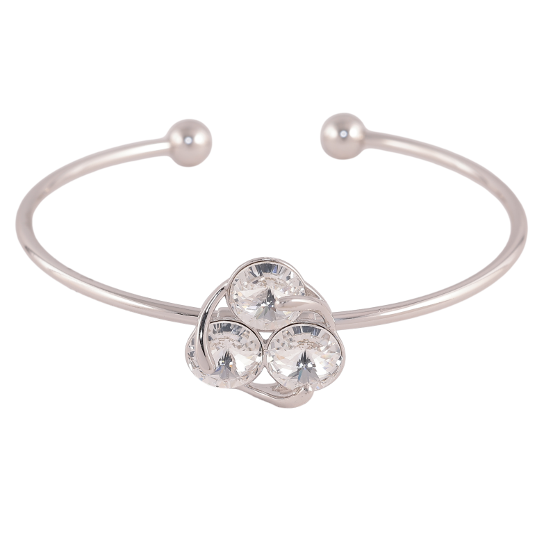 Браслет Xuping колір Родій з кр-ми Swarovski "Трініті кристали Clear" ø 5.7см фото №2