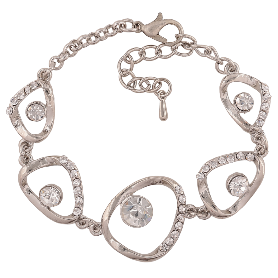 Браслет "Узор со стразами" размер с доп. цепочкой 16-20см х 12-22мм фото №1