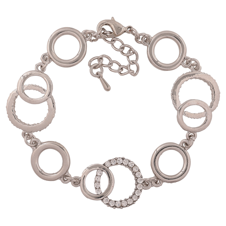 Браслет "Узор со стразами" размер с доп. цепочкой 17.5-21.5см х 13-17мм фото №11