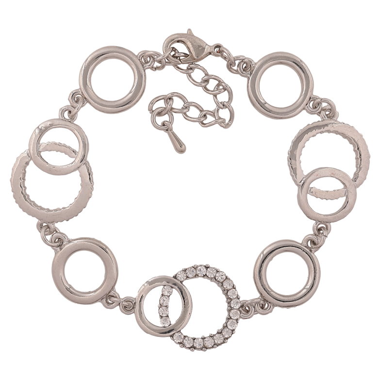 Браслет "Візерунок зі стразами" розмір з доп. ланцюжком 17.5-21.5см х 13-17мм фото №1