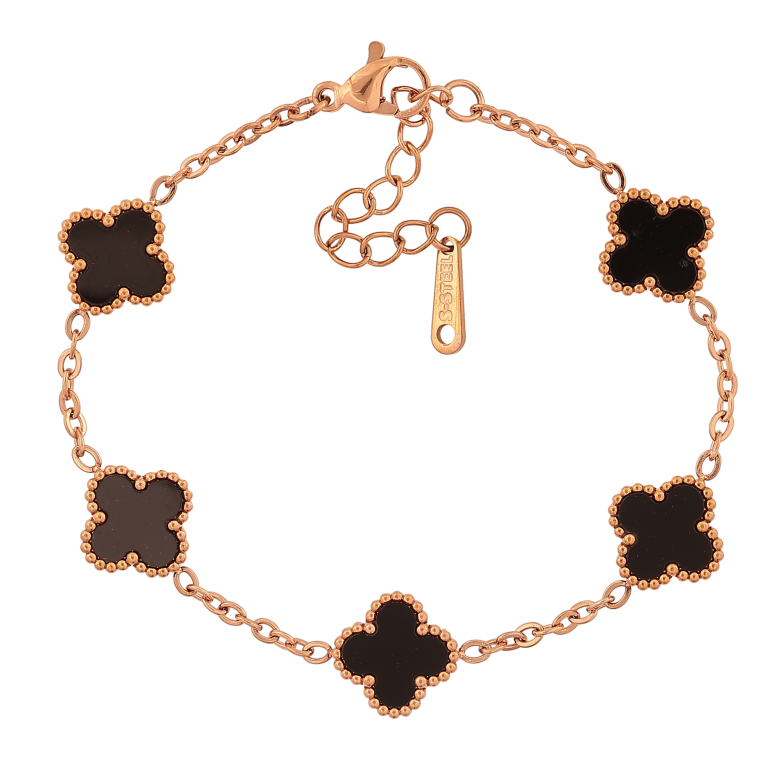 Браслет Нержавеющая сталь "Цепочка с двусторонним клевером" размер с доп.цепочкой 16,5-19.5см х 2-11мм фото №2 Браслет Нержавеющая сталь "Цепочка с двусторонним клевером" размер с доп.цепочкой 16,5-19.5см х 2-11мм фото №2