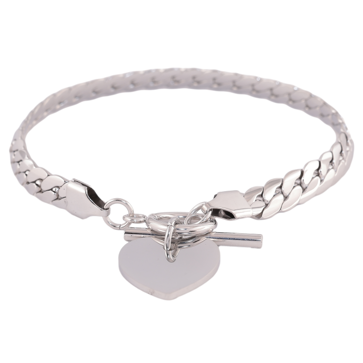 Браслеты Нержавеющая сталь "Цепочка с подвеской сердечко" размер 20см х 7мм фото №13