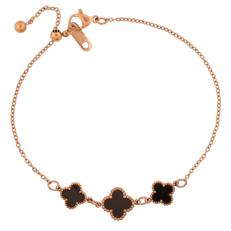 Браслет Нержавеющая сталь "Цепочка с клевером" на затяжке размер 14-20см х 1.5-11мм фото №1