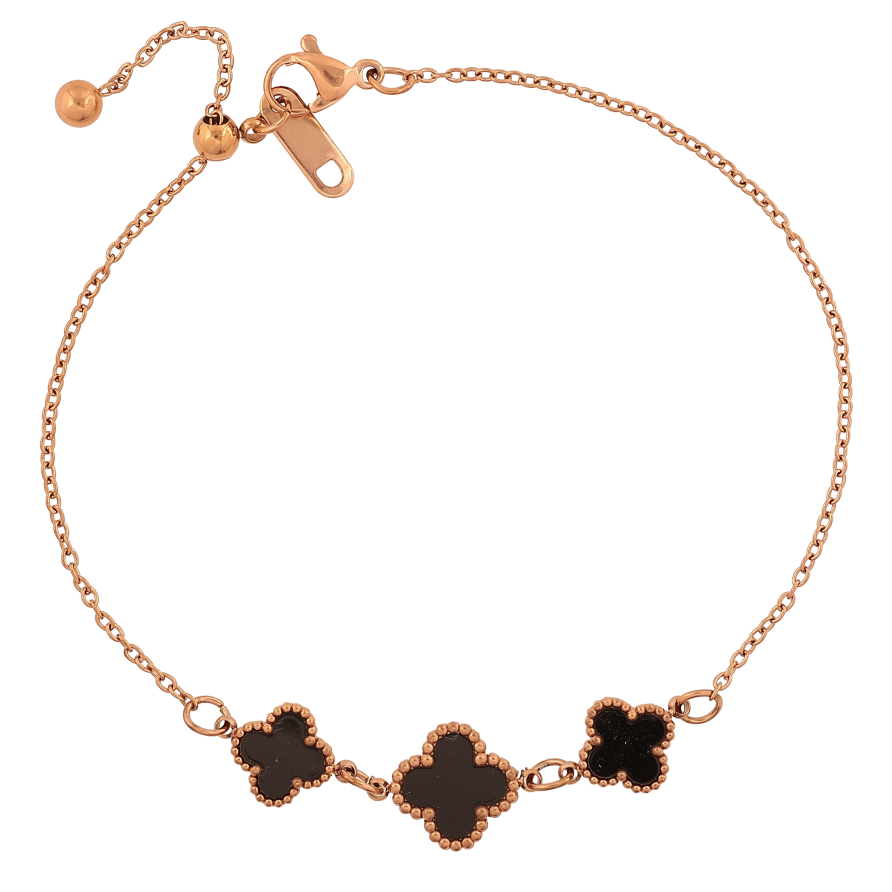 Браслет Нержавеющая сталь "Цепочка с клевером" на затяжке размер 14-20см х 1.5-11мм фото №1