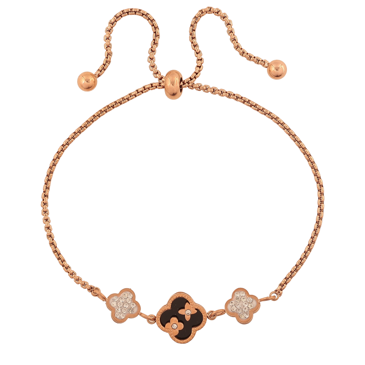 Браслет Нержавеющая сталь "Цепочка с клевером" на затяжке размер 10-22см х 1.5-10мм фото №6