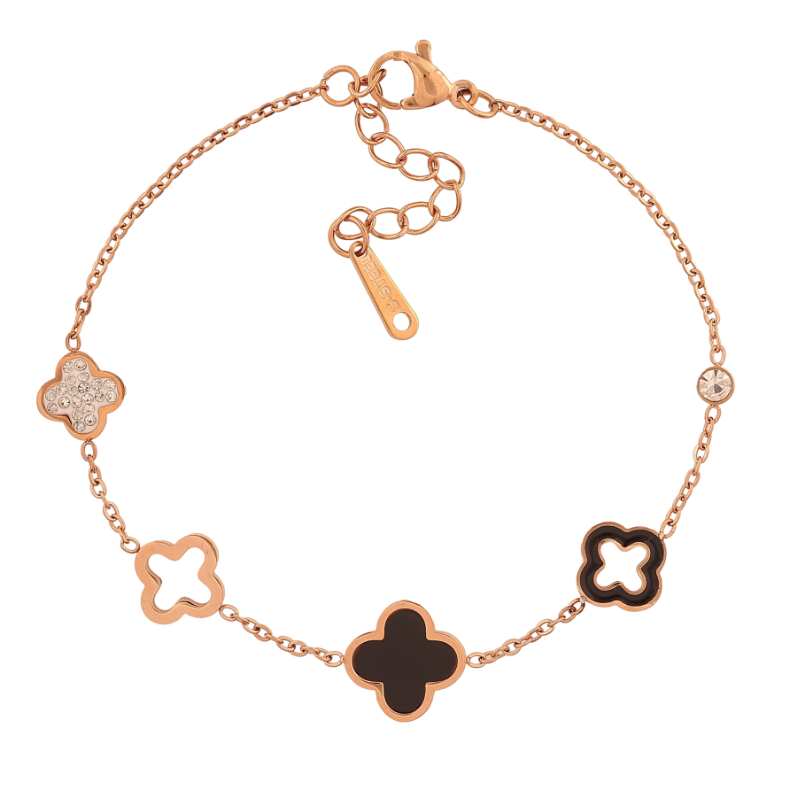 Браслет Нержавеющая сталь "Цепочка с клевером" размер с доп.цепочкой 17.5-20.5см х 1-11мм фото №1 Браслет Нержавеющая сталь "Цепочка с клевером" размер с доп.цепочкой 17.5-20.5см х 1-11мм фото №1