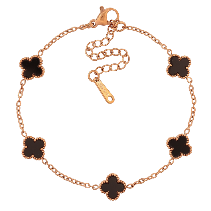 Браслет Нержавеющая сталь "Цепочка с двусторонним клевером" размер с доп.цепочкой 17.5-22.5см х 1.5-9мм фото №13