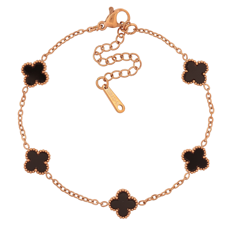 Браслет Нержавеющая сталь "Цепочка с двусторонним клевером" размер с доп.цепочкой 17.5-22.5см х 1.5-9мм фото №1 Браслет Нержавеющая сталь "Цепочка с двусторонним клевером" размер с доп.цепочкой 17.5-22.5см х 1.5-9мм фото №1