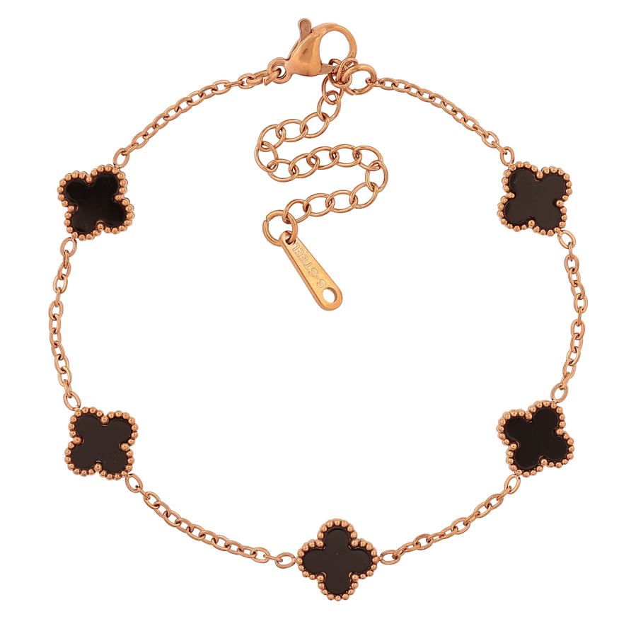 Браслет Нержавеющая сталь "Цепочка с двусторонним клевером" размер с доп.цепочкой 17.5-22.5см х 1.5-9мм фото №1 Браслет Нержавеющая сталь "Цепочка с двусторонним клевером" размер с доп.цепочкой 17.5-22.5см х 1.5-9мм фото №1