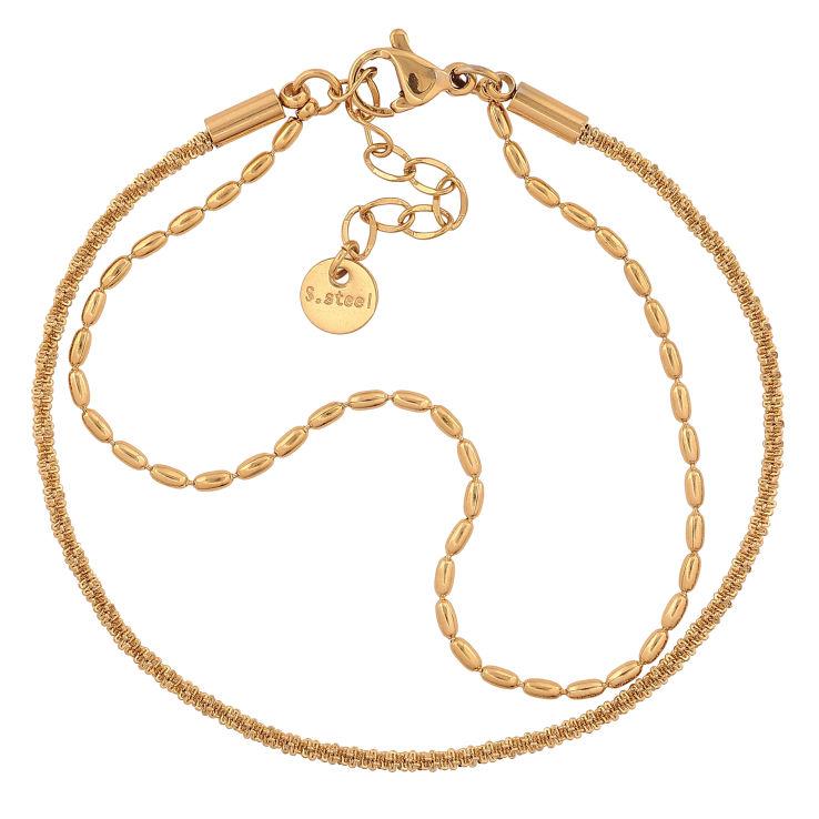 Браслеты Нержавеющая сталь "Двойная цепочка" размер с доп.цепочкой 17-20см х 3мм фото №24