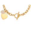 Браслеты Нержавеющая сталь "Цепочка с подвесками сердечки" размер 19.5см х 6мм фото №2