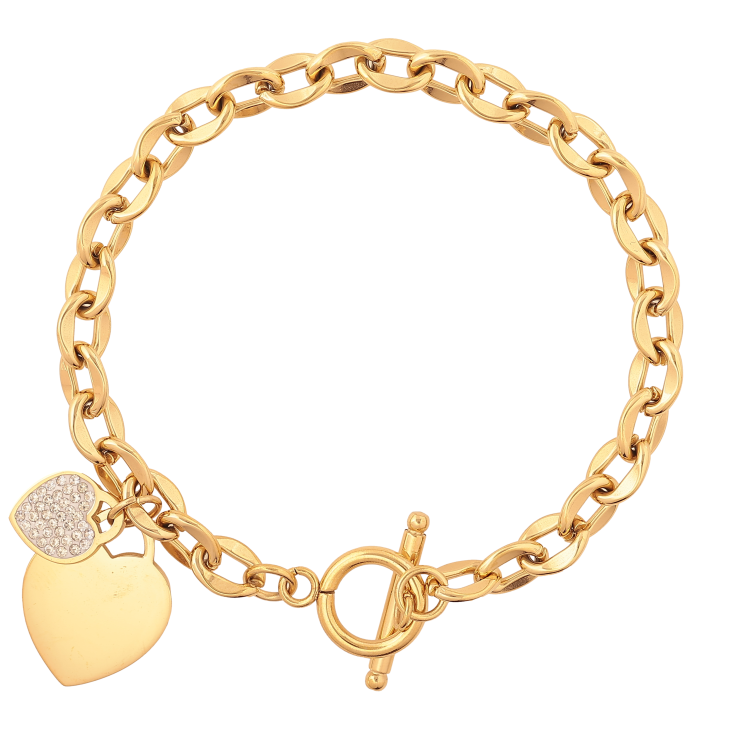 Браслеты Нержавеющая сталь "Цепочка с подвесками сердечки" размер 19.5см х 6мм фото №21