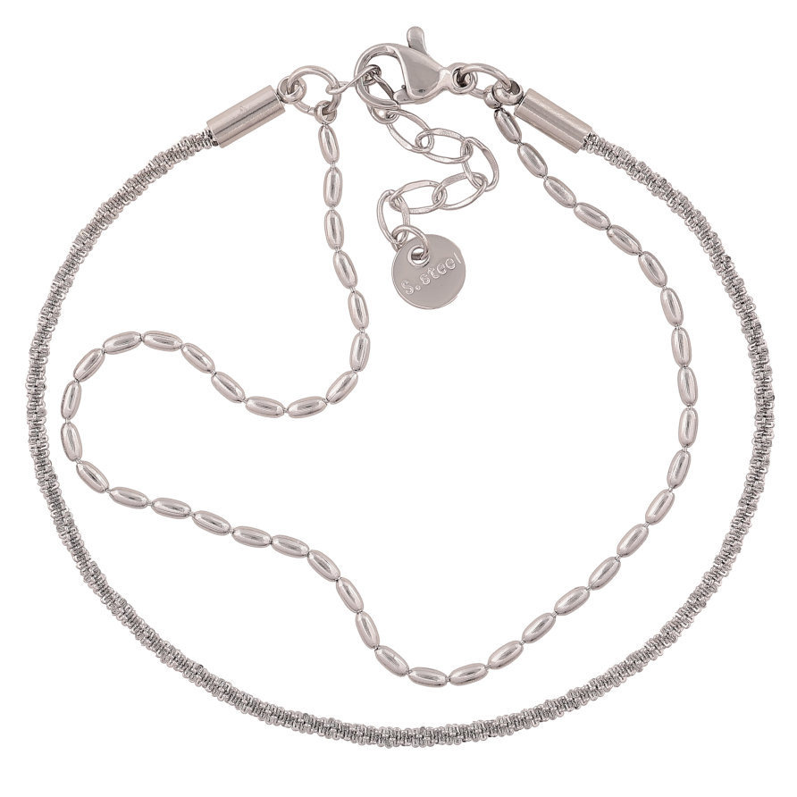 Браслеты Нержавеющая сталь "Двойная цепочка" размер с доп. цепочкой 21-26см х 3мм фото №1 Браслеты Нержавеющая сталь "Двойная цепочка" размер с доп. цепочкой 21-26см х 3мм фото №1