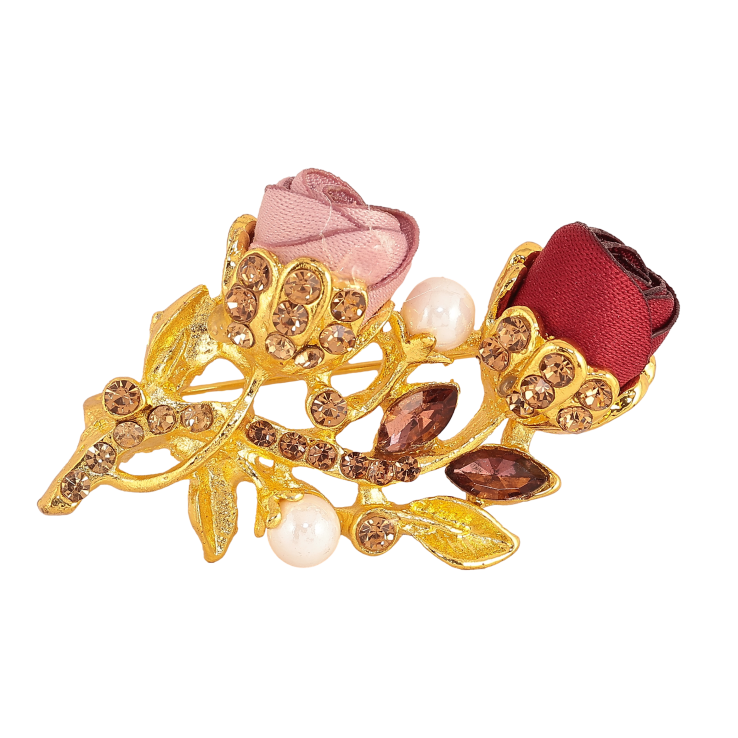 Брошь "Розовый и красный цветочек" фото №9 Брошь "Розовый и красный цветочек" фото №9