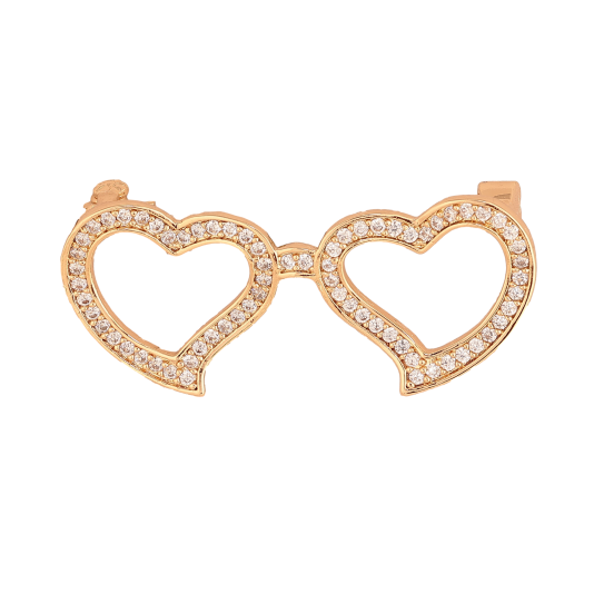 Брошь Xuping цвет Позолота 18K "Сердечки с кристаллами" фото №1