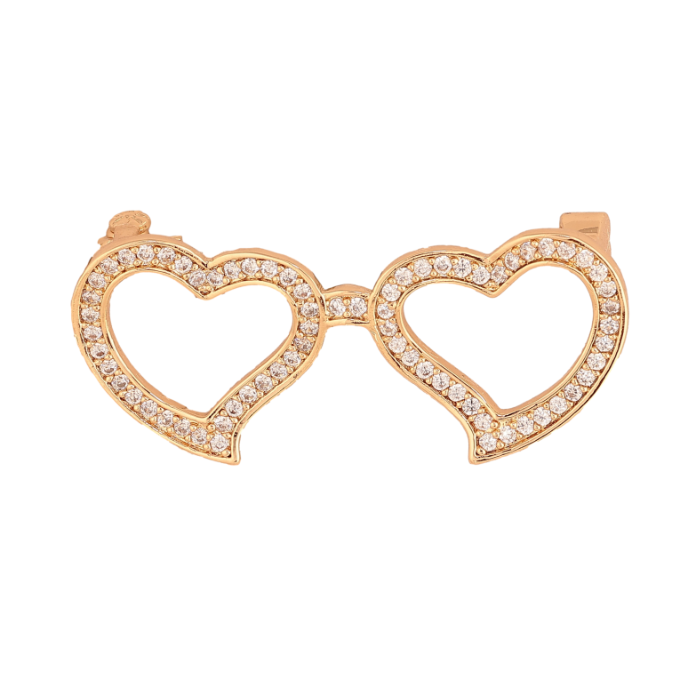 Брошь Xuping цвет Позолота 18K "Сердечки с кристаллами" фото №1