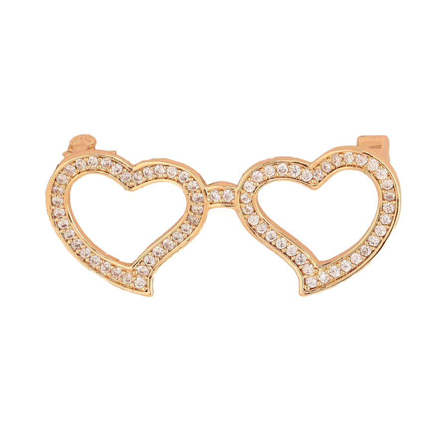 Брошь Xuping цвет Позолота 18K "Сердечки с кристаллами" фото №1