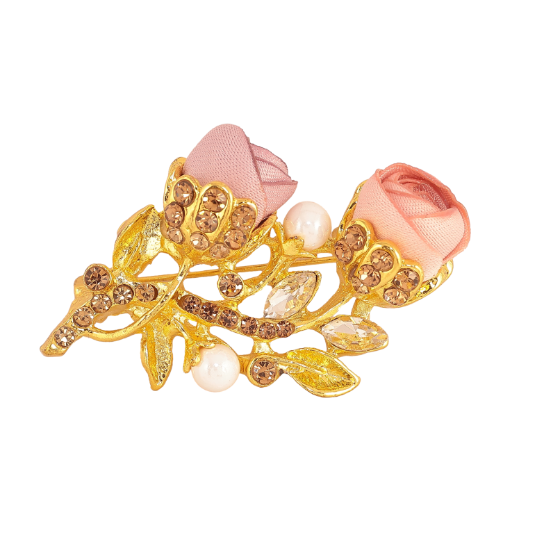 Брошь "Розовые цветочки" фото №1 Брошь "Розовые цветочки" фото №1