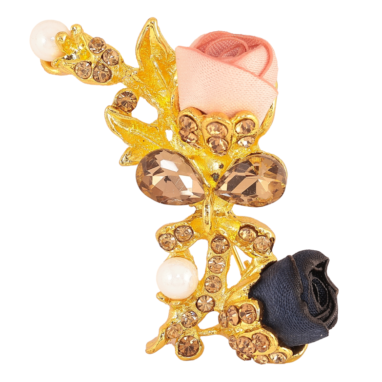 Брошь "Розовый и синий цветочки" фото №1