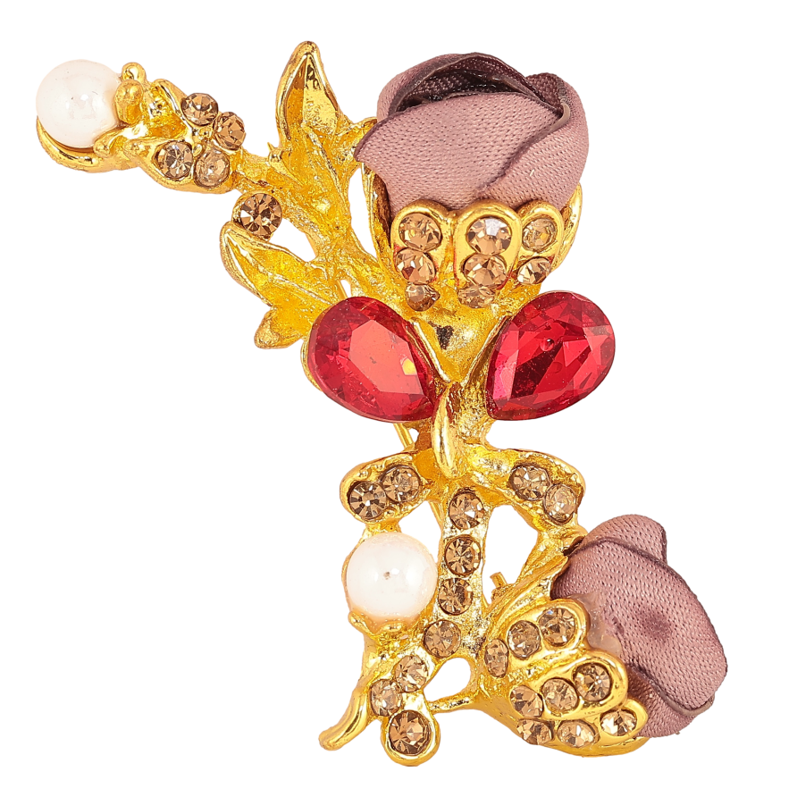 Брошь "Бежевые цветочки" фото №1