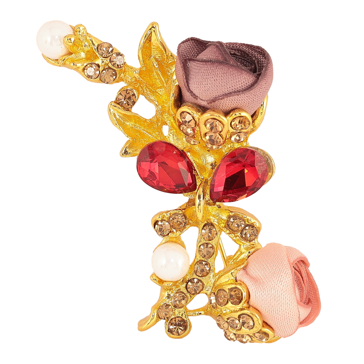 Брошь "Бежевый и розовый цветочки" фото №21 Брошь "Бежевый и розовый цветочки" фото №21