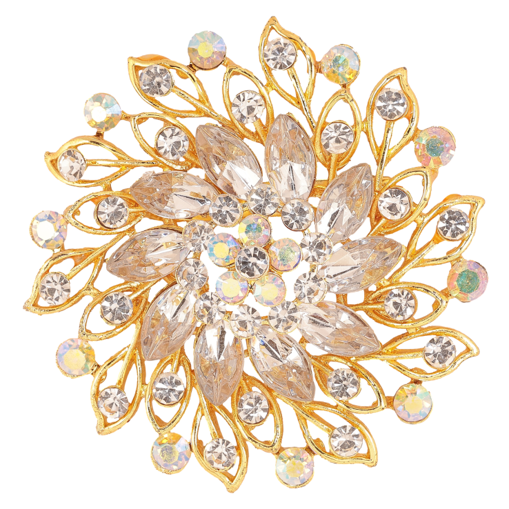 Брошь "Цветок со стразами" фото №5