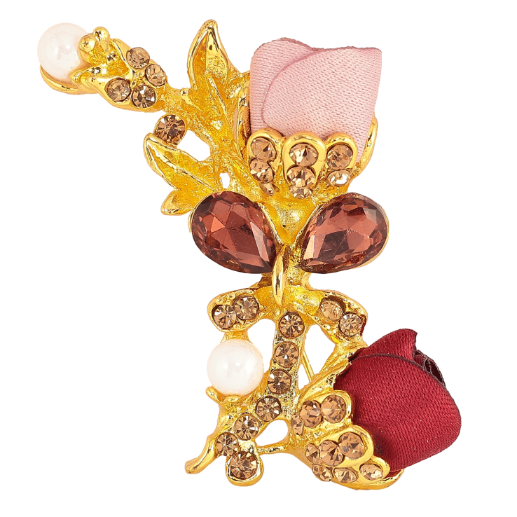 Брошь "Красный и розовый цветочки" фото №2 Брошь "Красный и розовый цветочки" фото №2