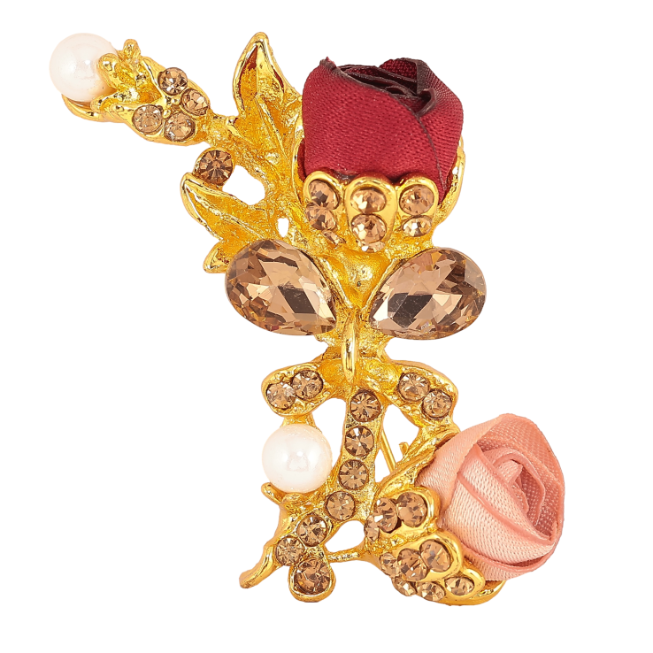 Брошь "Красный и розовый цветочки" фото №6 Брошь "Красный и розовый цветочки" фото №6