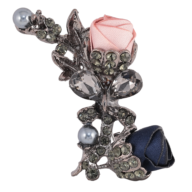 Брошь "Синий и розовый цветочки" фото №1 Брошь "Синий и розовый цветочки" фото №1