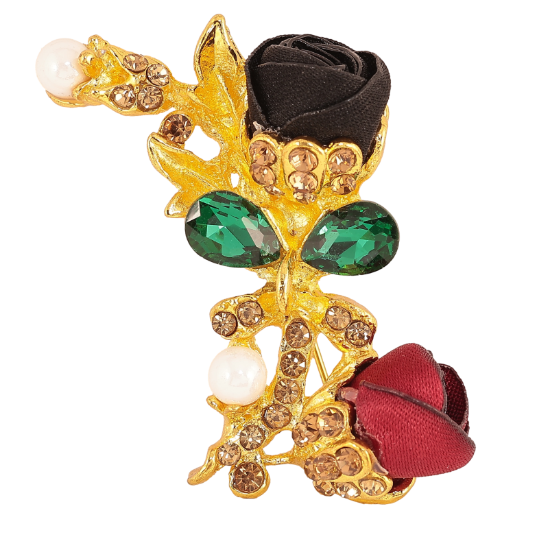 Брошка "Червона та чорна квіточки" фото №1