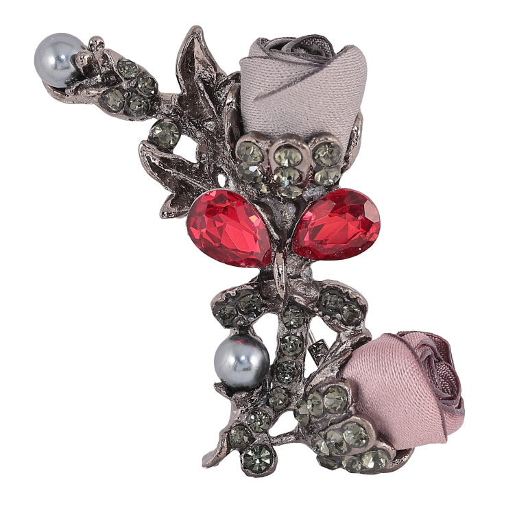 Брошь "Серый и бежевый цветочки" фото №16 Брошь "Серый и бежевый цветочки" фото №16