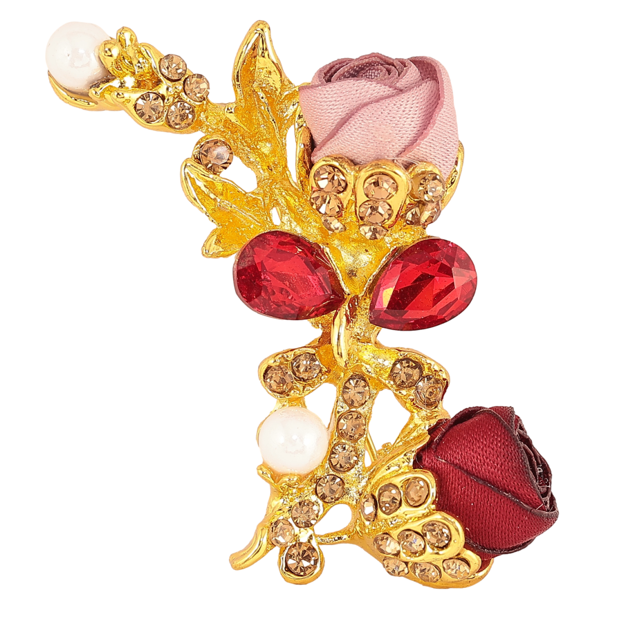 Брошь "Красный и розовый цветочки" фото №1 Брошь "Красный и розовый цветочки" фото №1