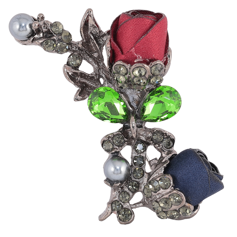 Брошь "Красный и синий цветочки" фото №1 Брошь "Красный и синий цветочки" фото №1