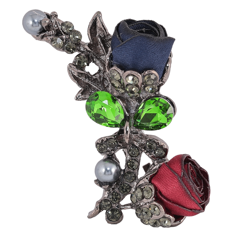 Брошь "Красный и синий цветочки" фото №1 Брошь "Красный и синий цветочки" фото №1