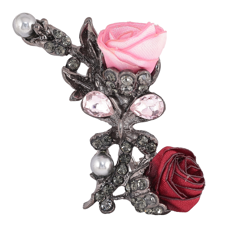 Брошь "Красный и розовый цветочки" фото №1 Брошь "Красный и розовый цветочки" фото №1