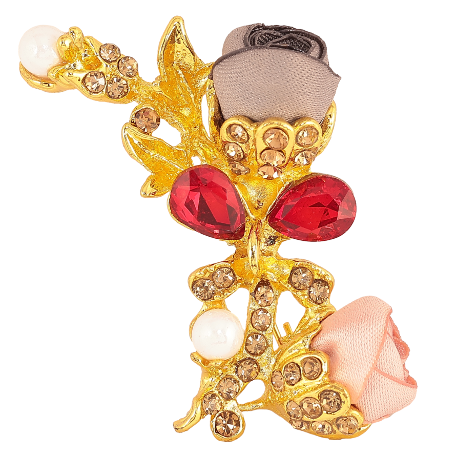 Брошь "Серый и розовый цветочки" фото №1 Брошь "Серый и розовый цветочки" фото №1