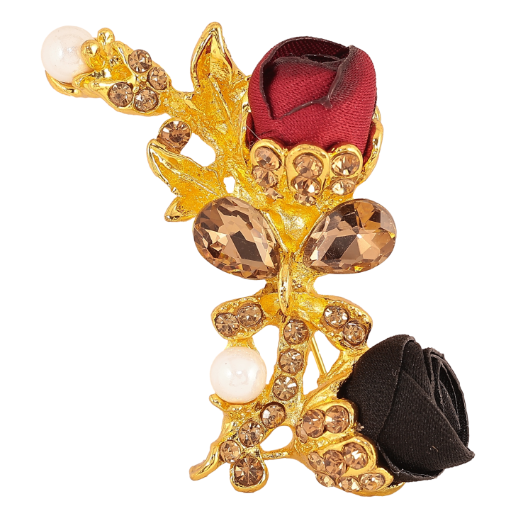 Брошь "Черный и красный цветочки" фото №15