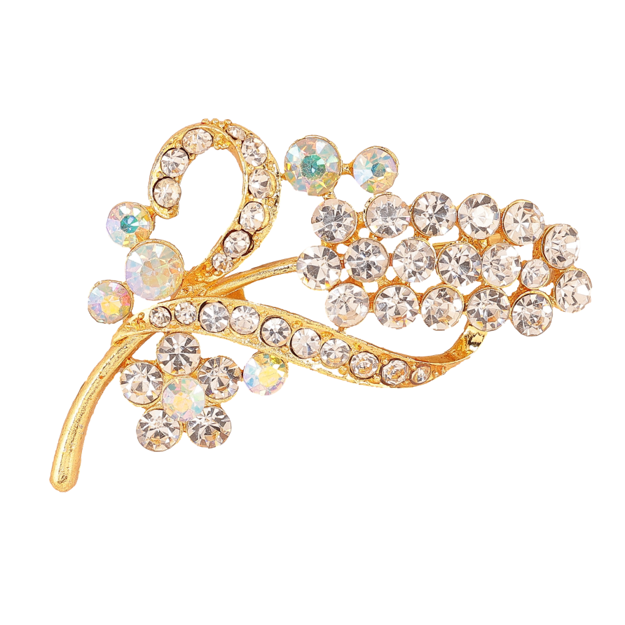 Брошь "Веточка со стразами" фото №1 Брошь "Веточка со стразами" фото №1