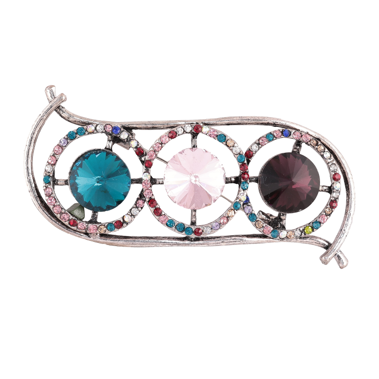 Брошь "Композиция с разноцветными стразами" фото №15