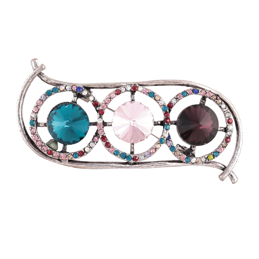 Брошь "Композиция с разноцветными стразами" фото №1