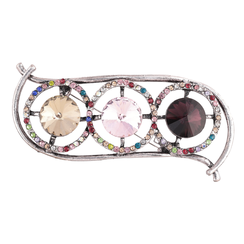 Брошь "Композиция с разноцветными стразами" фото №1