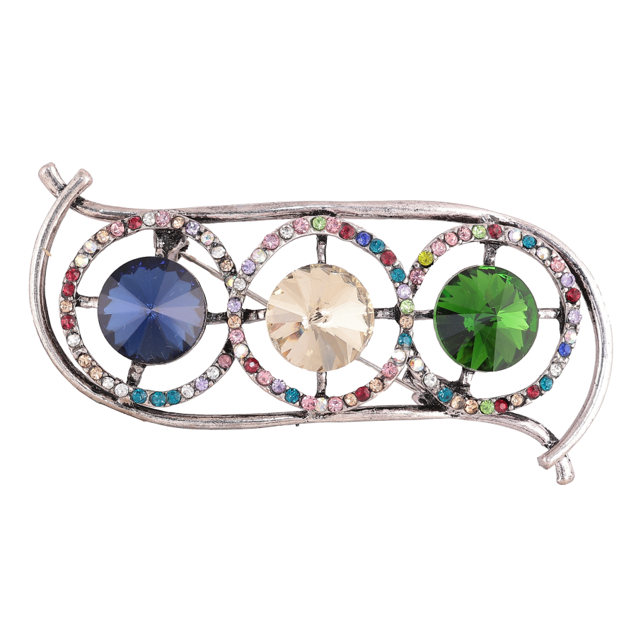 Брошь "Композиция с разноцветными стразами" фото №1