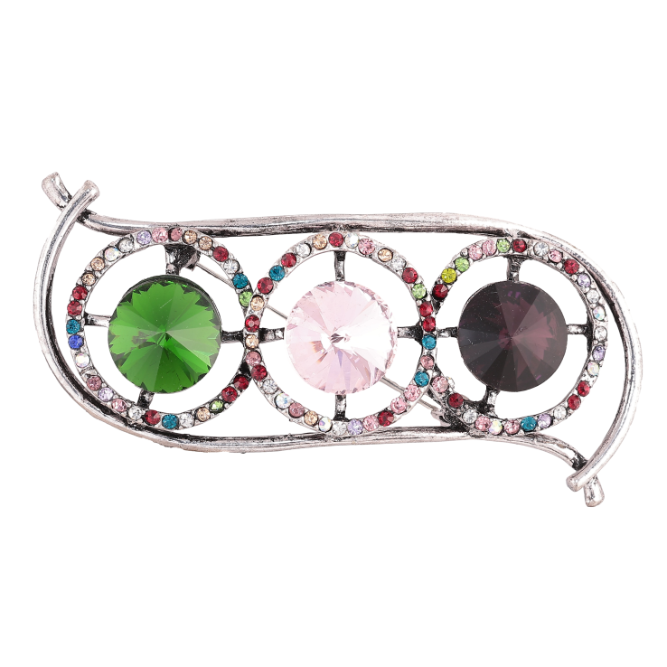 Брошь "Композиция с разноцветными стразами" фото №13
