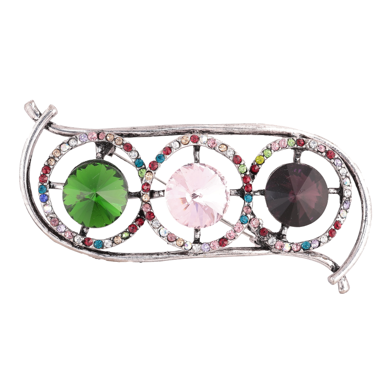 Брошь "Композиция с разноцветными стразами" фото №1