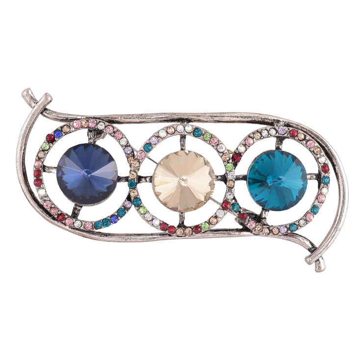 Брошь "Композиция с разноцветными стразами" фото №11