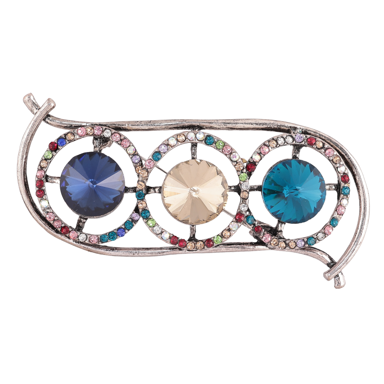 Брошь "Композиция с разноцветными стразами" фото №1